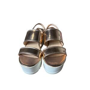 Steve Madden Metallic Copper Snorkell Platform Sandal Sz 7